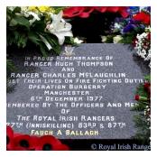 Op BURBERRY, Memorial Stone, Ranger McLaughlin, Ranger Thompson, Manchester.
