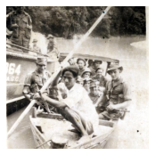 Going up river by boat at the start of a patrol