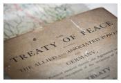 A copy of The Treaty of Versailles 1919