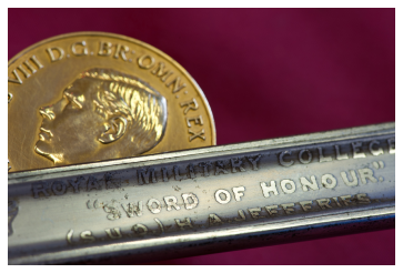 Detail of Sword of Honour and the gold Sovereign’s Medal, 1936
