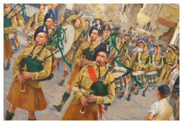 Detail of painting depicting the end of the Siege of Malta 