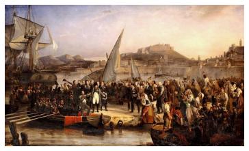 Napoleon leaves quits Elba exile