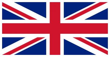 This Union Flag is hoisted with the staff to the left - the rule is 'broad white stripe' to the top of the upper hoist canton. Royal Union Flag Jack